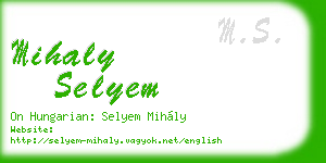 mihaly selyem business card
